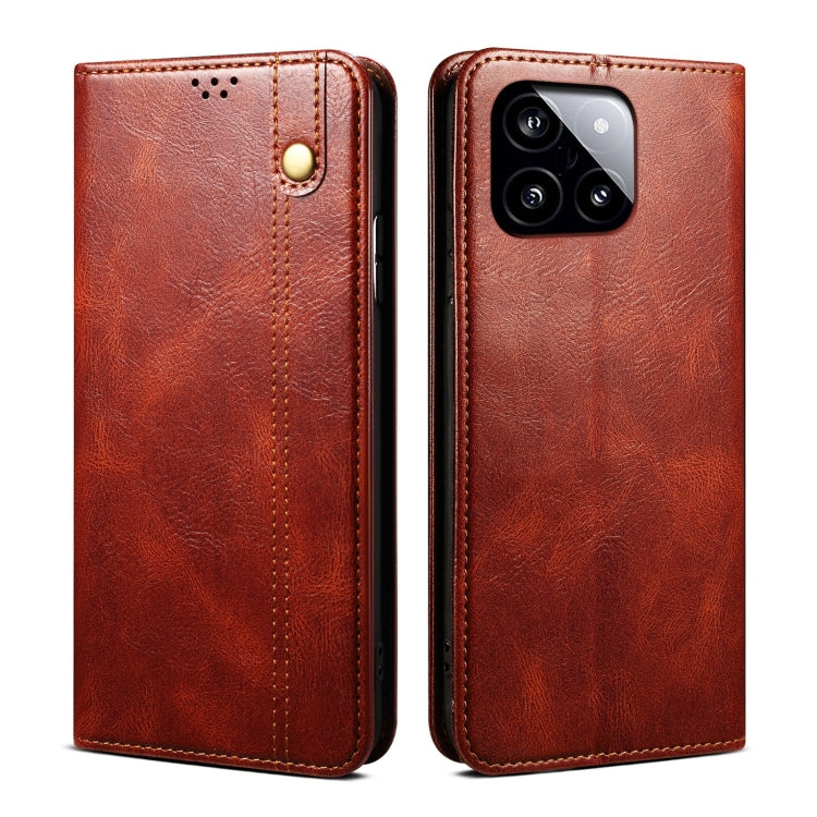 Oil Wax Crazy Horse Texture Leather Phone Case