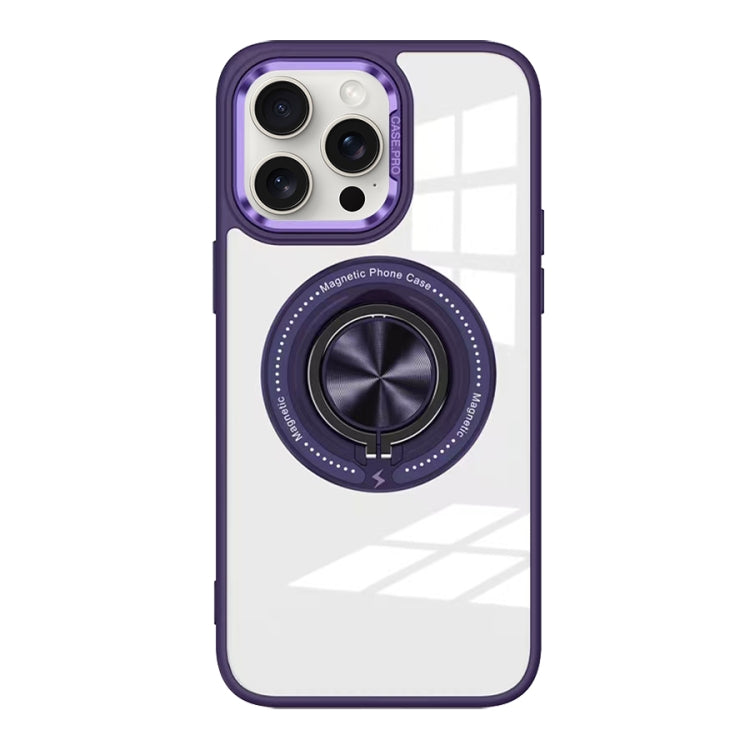 Magnetic Rotating Ring Holder Acrylic Phone Case, For iPhone 15 Pro Max, For iPhone 15 Pro, For iPhone 15 Plus, For iPhone 15