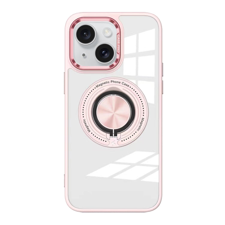 Magnetic Rotating Ring Holder Acrylic Phone Case, For iPhone 15 Pro Max, For iPhone 15 Pro, For iPhone 15 Plus, For iPhone 15