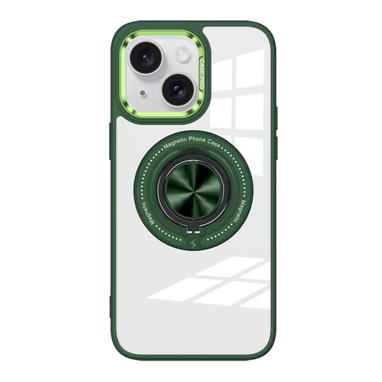 Magnetic Rotating Ring Holder Acrylic Phone Case, For iPhone 15 Pro Max, For iPhone 15 Pro, For iPhone 15 Plus, For iPhone 15
