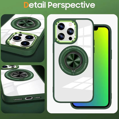 Magnetic Rotating Ring Holder Acrylic Phone Case, For iPhone 15 Pro Max, For iPhone 15 Pro, For iPhone 15 Plus, For iPhone 15