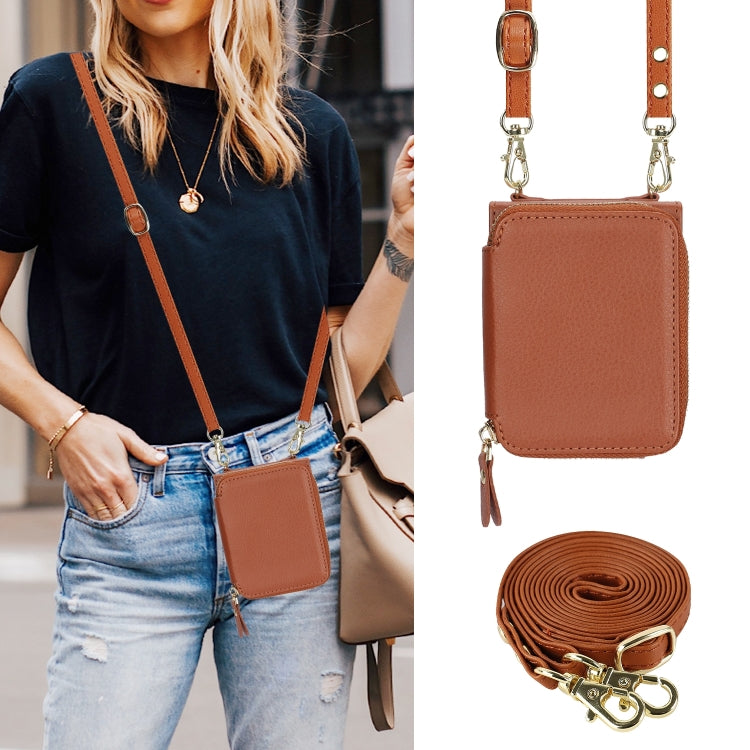 Long and Short Lanyard Zipper Card Slot Foldable Phone Case, For Samsung Galaxy Z Flip6 / Flip7 FE, For Samsung Galaxy Z Flip5