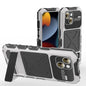 R-JUST Metal + Silicone + Tempered Glass Life Waterproof Phone Case with Holder, For iPhone 15 Pro Max, For iPhone 15 Pro, For iPhone 15 Plus, For iPhone 15
