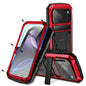 R-JUST Metal + Silicone + Tempered Glass Life Waterproof Phone Case with Holder, For iPhone 18 Pro, For iPhone 18 Pro Max, For iPhone 17 Pro Max, For iPhone 17 Pro, For iPhone 17, For iPhone Air
