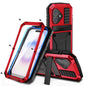 R-JUST Metal + Silicone + Tempered Glass Life Waterproof Phone Case with Holder, For iPhone 18 Pro, For iPhone 18 Pro Max, For iPhone 17 Pro Max, For iPhone 17 Pro, For iPhone 17, For iPhone Air