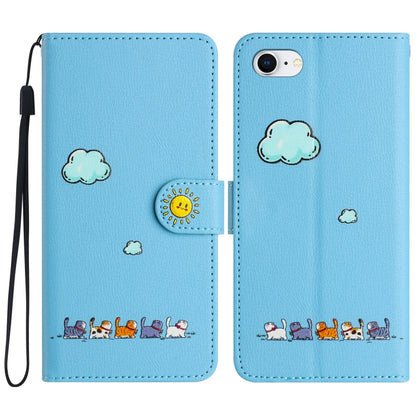 Cartoon Cats Leather Phone Case, For iPhone 14 Pro Max, For iPhone SE 2022 / SE 2020, For iPhone 13 Pro Max, For iPhone 13 Pro