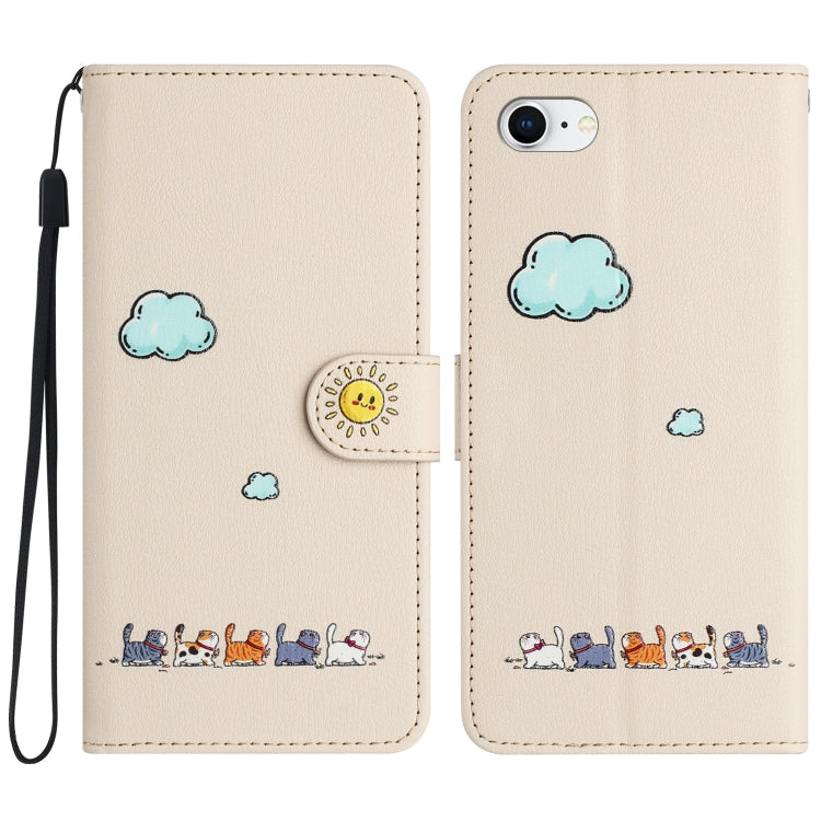 Cartoon Cats Leather Phone Case, For iPhone 14 Pro Max, For iPhone SE 2022 / SE 2020, For iPhone 13 Pro Max, For iPhone 13 Pro