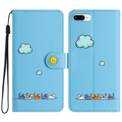 Cartoon Cats Leather Phone Case, For iPhone XS Max, For iPhone 8 Plus / 7 Plus