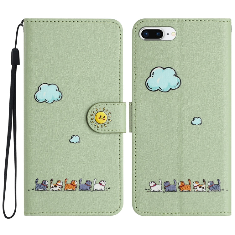 Cartoon Cats Leather Phone Case, For iPhone XS Max, For iPhone 8 Plus / 7 Plus