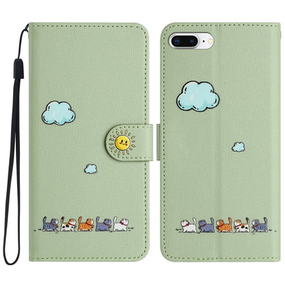 Cartoon Cats Leather Phone Case, For iPhone XS Max, For iPhone 8 Plus / 7 Plus