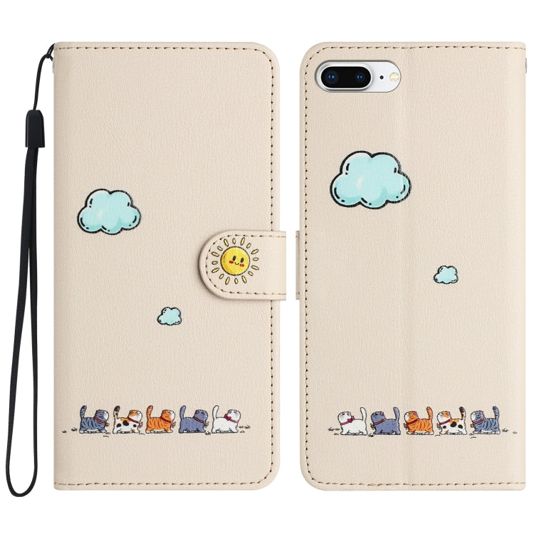 Cartoon Cats Leather Phone Case, For iPhone XS Max, For iPhone 8 Plus / 7 Plus