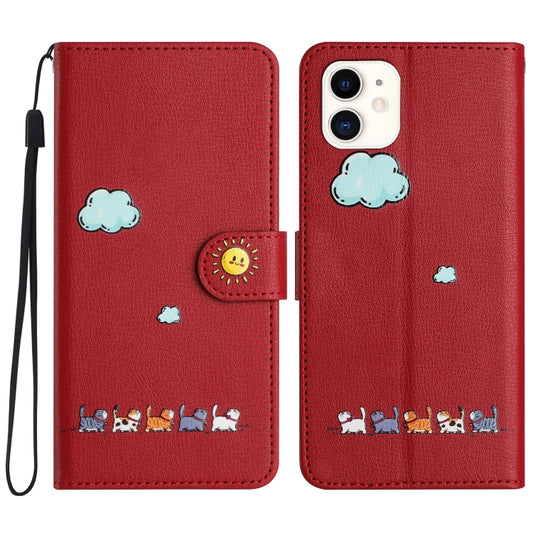 Cartoon Cats Leather Phone Case, For iPhone 11, For iPhone 11 Pro, For iPhone XS / X, For iPhone XR