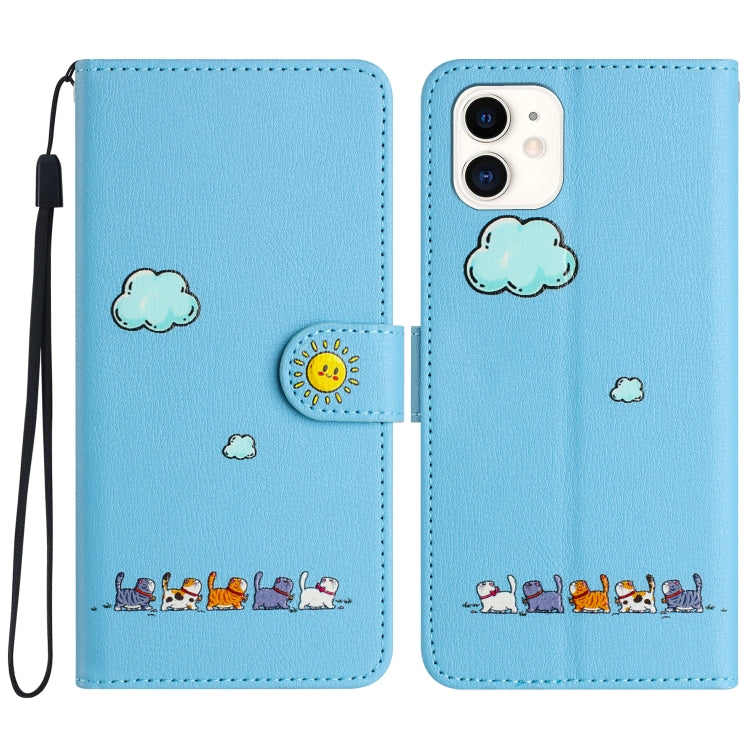 Cartoon Cats Leather Phone Case, For iPhone 11, For iPhone 11 Pro, For iPhone XS / X, For iPhone XR