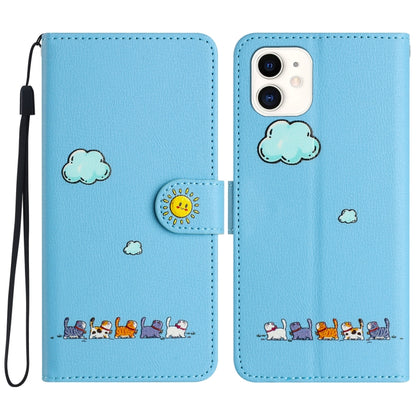 Cartoon Cats Leather Phone Case, For iPhone 11, For iPhone 11 Pro, For iPhone XS / X, For iPhone XR