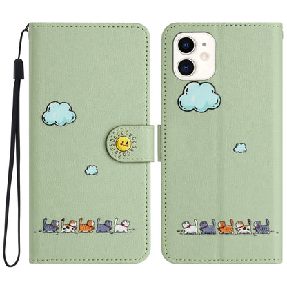 Cartoon Cats Leather Phone Case, For iPhone 11, For iPhone 11 Pro, For iPhone XS / X, For iPhone XR