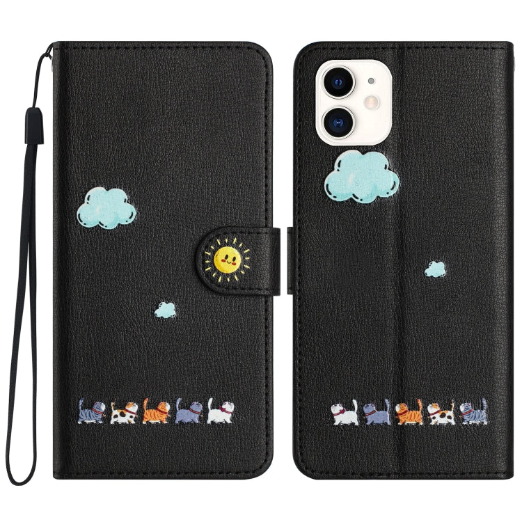 Cartoon Cats Leather Phone Case, For iPhone 11, For iPhone 11 Pro, For iPhone XS / X, For iPhone XR