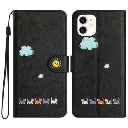 Cartoon Cats Leather Phone Case, For iPhone 11, For iPhone 11 Pro, For iPhone XS / X, For iPhone XR