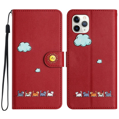 Cartoon Cats Leather Phone Case, For iPhone 11, For iPhone 11 Pro, For iPhone XS / X, For iPhone XR