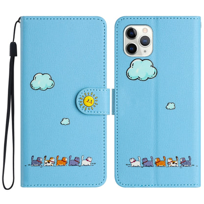 Cartoon Cats Leather Phone Case, For iPhone 11, For iPhone 11 Pro, For iPhone XS / X, For iPhone XR