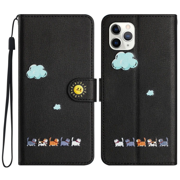 Cartoon Cats Leather Phone Case, For iPhone 11, For iPhone 11 Pro, For iPhone XS / X, For iPhone XR