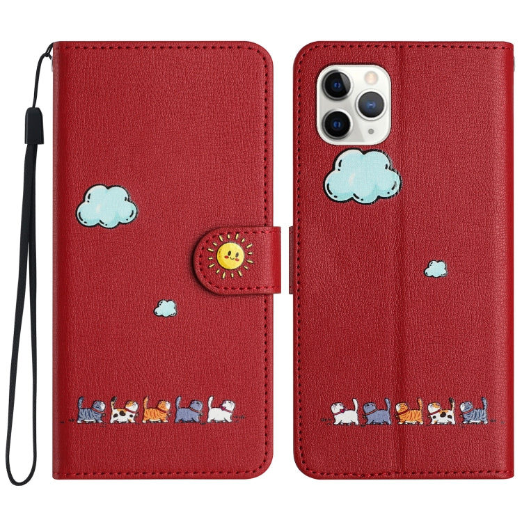 Cartoon Cats Leather Phone Case, For iPhone 13 mini, For iPhone 12 / 12 Pro, For iPhone 12 Pro Max, For iPhone 11 Pro Max
