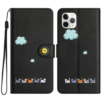Cartoon Cats Leather Phone Case, For iPhone 13 mini, For iPhone 12 / 12 Pro, For iPhone 12 Pro Max, For iPhone 11 Pro Max