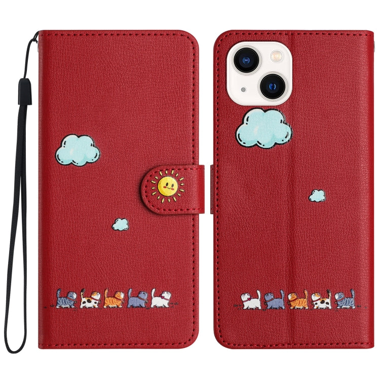 Cartoon Cats Leather Phone Case, For iPhone 13 mini, For iPhone 12 / 12 Pro, For iPhone 12 Pro Max, For iPhone 11 Pro Max
