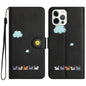 Cartoon Cats Leather Phone Case, For iPhone 15, For iPhone 14 Plus, For iPhone 14 / 13, For iPhone 14 Pro