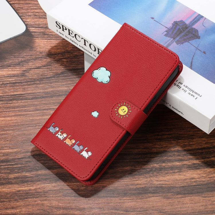 Cartoon Cats Leather Phone Case, For iPhone 15, For iPhone 14 Plus, For iPhone 14 / 13, For iPhone 14 Pro