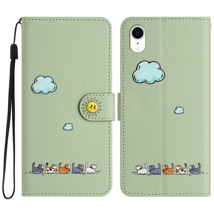 Cartoon Cats Leather Phone Case, For iPhone 11, For iPhone 11 Pro, For iPhone XS / X, For iPhone XR