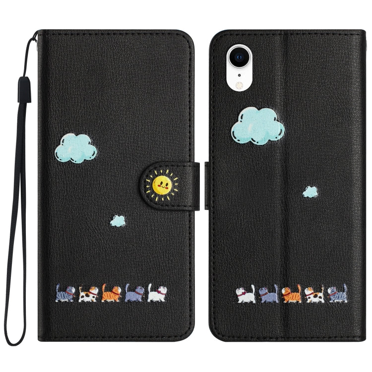 Cartoon Cats Leather Phone Case, For iPhone 11, For iPhone 11 Pro, For iPhone XS / X, For iPhone XR