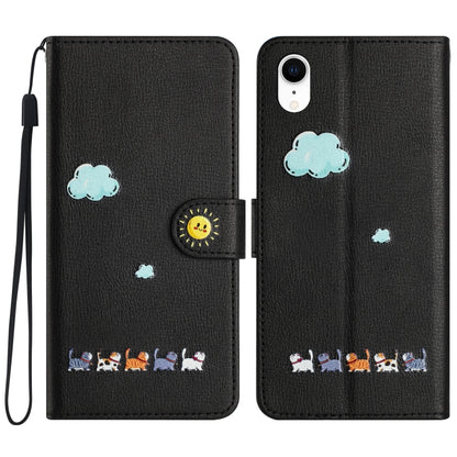 Cartoon Cats Leather Phone Case, For iPhone 11, For iPhone 11 Pro, For iPhone XS / X, For iPhone XR