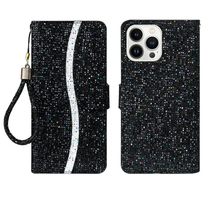 Glitter Powder Filp Leather Phone Case, For iPhone 16, For iPhone 15 Pro Max, For iPhone 15 Pro, For iPhone 15 Plus