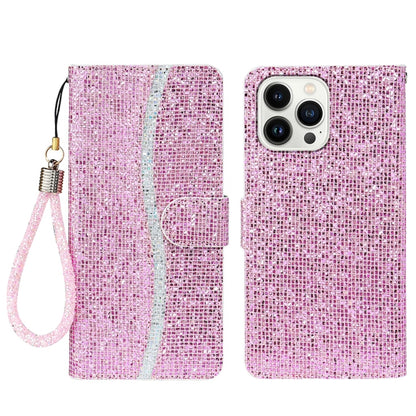 Glitter Powder Filp Leather Phone Case, For iPhone 16, For iPhone 15 Pro Max, For iPhone 15 Pro, For iPhone 15 Plus