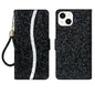 Glitter Powder Filp Leather Phone Case, For iPhone 15