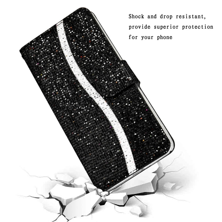 Glitter Powder Filp Leather Phone Case, For iPhone 15