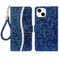 Glitter Powder Filp Leather Phone Case, For iPhone 15