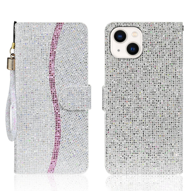 Glitter Powder Filp Leather Phone Case, For iPhone 15