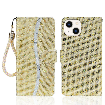 Glitter Powder Filp Leather Phone Case, For iPhone 15
