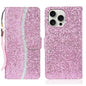 Glitter Powder Filp Leather Phone Case, For iPhone Air, For iPhone 16 Pro Max, For iPhone 16 Pro, For iPhone 16 Plus