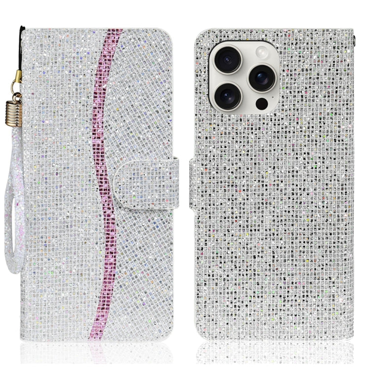 Glitter Powder Filp Leather Phone Case, For iPhone Air, For iPhone 16 Pro Max, For iPhone 16 Pro, For iPhone 16 Plus