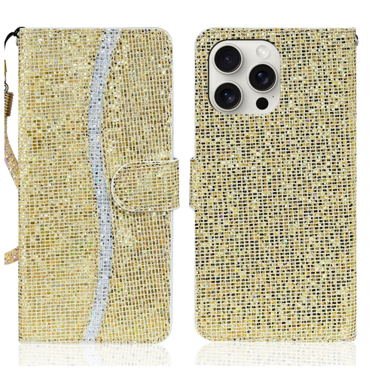 Glitter Powder Filp Leather Phone Case, For iPhone Air, For iPhone 16 Pro Max, For iPhone 16 Pro, For iPhone 16 Plus