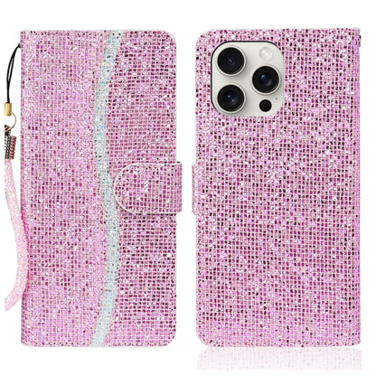 Glitter Powder Filp Leather Phone Case, For iPhone Air, For iPhone 16 Pro Max, For iPhone 16 Pro, For iPhone 16 Plus
