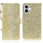 Glitter Powder Filp Leather Phone Case, For iPhone Air, For iPhone 16 Pro Max, For iPhone 16 Pro, For iPhone 16 Plus