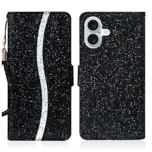 Glitter Powder Filp Leather Phone Case, For iPhone 16, For iPhone 15 Pro Max, For iPhone 15 Pro, For iPhone 15 Plus