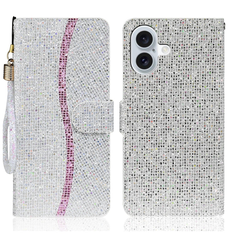 Glitter Powder Filp Leather Phone Case, For iPhone 16, For iPhone 15 Pro Max, For iPhone 15 Pro, For iPhone 15 Plus