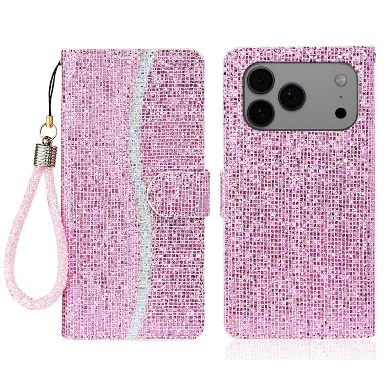 Glitter Powder Filp Leather Phone Case, For iPhone 18 Pro / 17 Pro, For iPhone 18 Pro Max / 17 Pro Max, For iPhone 17e / 16e, For iPhone 17
