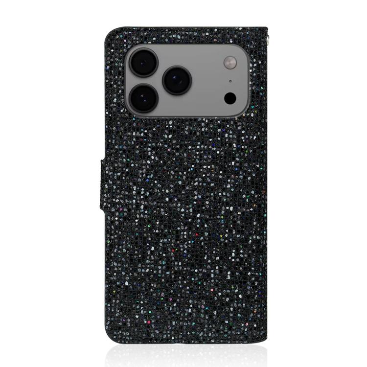 Glitter Powder Filp Leather Phone Case, For iPhone 18 Pro / 17 Pro, For iPhone 18 Pro Max / 17 Pro Max, For iPhone 17e / 16e, For iPhone 17