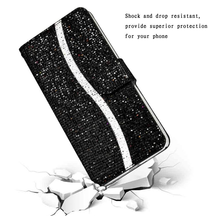 Glitter Powder Filp Leather Phone Case, For iPhone 18 Pro / 17 Pro, For iPhone 18 Pro Max / 17 Pro Max, For iPhone 17e / 16e, For iPhone 17