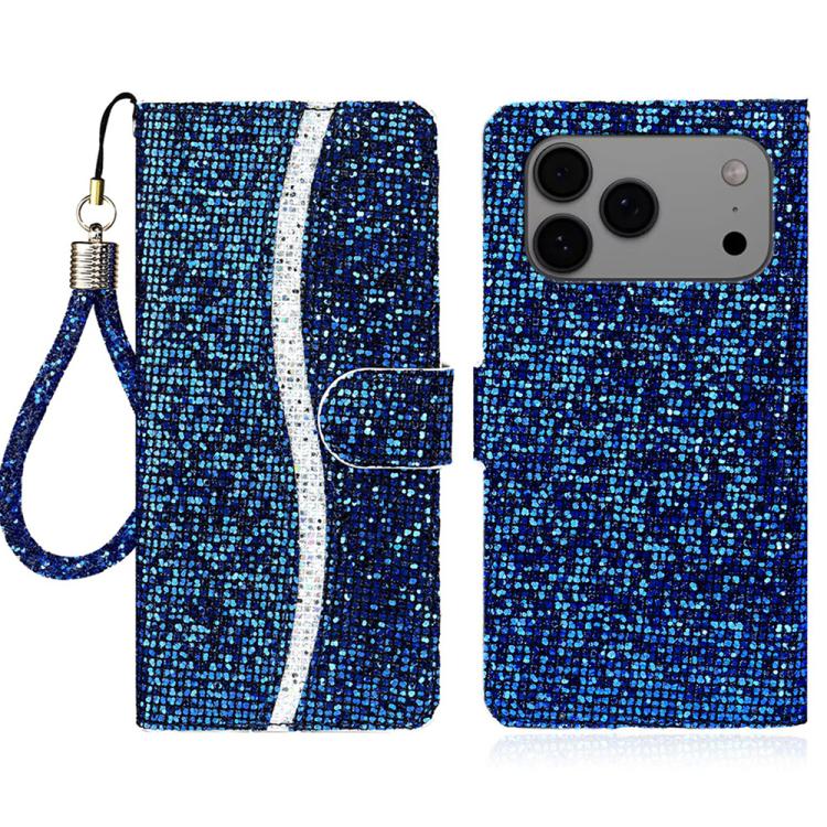 Glitter Powder Filp Leather Phone Case, For iPhone 18 Pro / 17 Pro, For iPhone 18 Pro Max / 17 Pro Max, For iPhone 17e / 16e, For iPhone 17